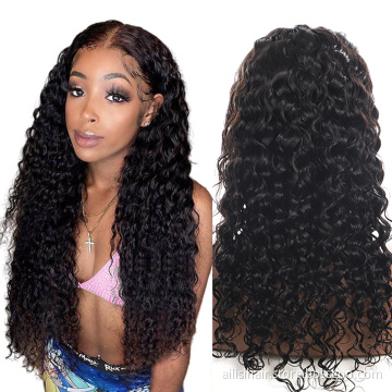 Wholesale Water Wave Brazilian Natural Human Hair Wig For Black Women Cuticle Aligned Wig Virgin HD Lace Frontal